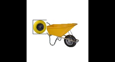 Little Jumbo 100 liter Bouwkruiwagen HDPE geel anti-lek wiel - 1251000885