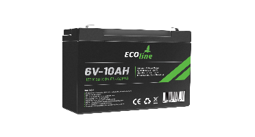 EcoLine - AGM 6V 10AH - 10000mAh VRLA Batterij - 151 x 50 x 94 - Deep Cycle Accu