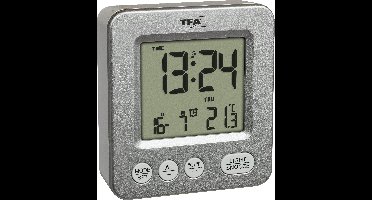 TFA Dostmann 60.2567.54 Wekker Zendergestuurd Zilver Alarmtijden 1