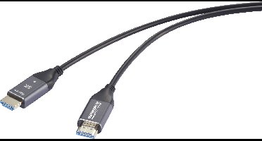 SpeaKa Professional SP-12842680 HDMI-kabel HDMI / Glasvezel Aansluitkabel HDMI-A-stekker, HDMI-A-stekker 60 m Zwart 8K UHD, Active Optical Cable (AOC)