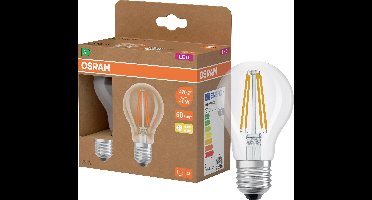 OSRAM HOMELIGHTING 4099854253461 LED-lamp Energielabel A (A - G) E27 Peer 2.2 W = 40 W Warmwit (Ø x h) 60 mm x 60 mm Filament / Retro-LED 2 stuk(s)