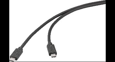 Renkforce USB-kabel USB 3.2 Gen2x2 20 GBit/s USB-C stekker, USB-C stekker 1.00 m Zwart 4K UHD RF-6830468