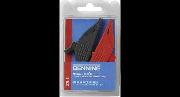 Benning TA 1 Veiligheids-krokodilklemmenset Steekaansluiting 4 mm CAT III 1000 V Rood, Zwart
