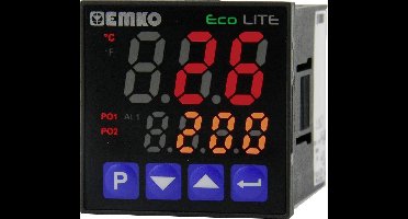 Emko ecoLITE.4.5.2R.0.0 Tweestandenregelaar Temperatuurregelaar Pt100, J, K, R, S, T, L -199 tot +999 °C Relais 5 A (l x b x h) 90 x 48 x 48 mm