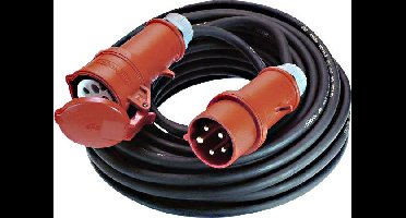 Bachmann 0165025 Stroom Verlengkabel 16 A Zwart 5.00 m H07RN-F 5G 1,5 mm² Geschikt voor buiten