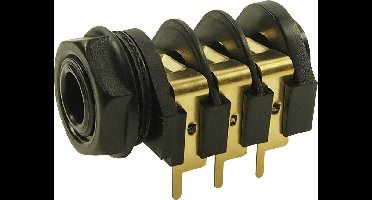 Cliff CL12327 Jackplug 6,35 mm Bus, inbouw horizontaal Aantal polen: 3 Stereo Zwart 1 stuk(s)