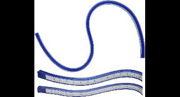 Donau Elektronik MLK60 Curvenliniaal Kunststof, Staal Blauw 60 cm