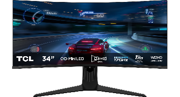 Tcl 34r83q Qd-mini Led Gaming Monitor - 34 Inch Wqhd 3440 X 1440 Ahva (advanced Hyper-viewing Angle)