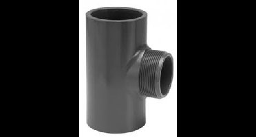 Druk PVC draad t-stuk - 40mm x 1 Buitendraad - 10 bar