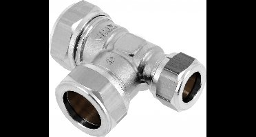 Bonfix knelkoppeling - T-stuk verlopend - 22mm x 22mm x 15mm - Vertint Messing