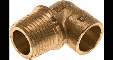 Bonfix Messing soldeerfitting Knie 1/2 x 15 - buitendraad x capillair - 81631