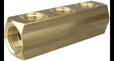 Verdeelblok Ms 1 1/4" (7x1/2") 2-zijdig