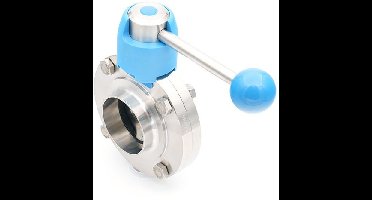 Melkkoppeling - Zuivelkoppeling - DIN 11851 - Vlinderklep - Draadstuk x Puntstuk - 4" - RVS 304 - Afdichting Silicone