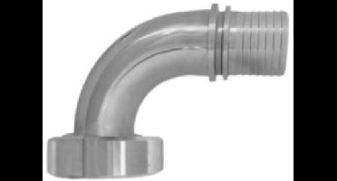 Melkkoppeling - Zuivelkoppeling - DIN 11851 - Koppelbocht 90� - Puntstuk/Wartel x slangtule - DN50 x 50mm - RVS 316