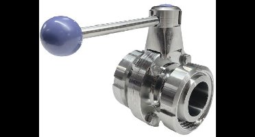 Melkkoppeling - Zuivelkoppeling - DIN 11851 - Vlinderklep - Puntstuk x Puntstuk - DN125 - RVS 304 - Afdichting Silicone