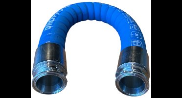 Zuivelslang/Voedselslang Zeer Flexibel & Gegolfd - Compleet met TriClamp Koppelingen - DN32 (Fl. 50,5mm) - 1,2meter