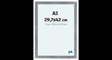 Fotolijst A3 - 29,7x42 cm - Aluminium - Geborsteld - MDF - Como