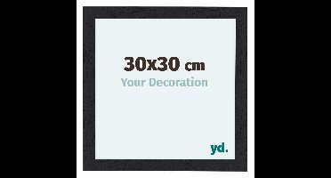 Fotolijst 30x30 cm - Zwart - Houtnerf - MDF - Como