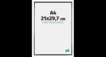 Fotolijst A4 - 21x29,7 cm - Zwart Hoogglans - Kunststof - Evry