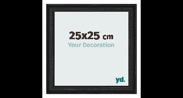 Fotolijst 25x25 cm - Zwart Houtnerf - MDF - Lazio