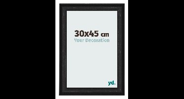 Fotolijst 30x45 cm - Zwart Houtnerf - MDF - Lazio