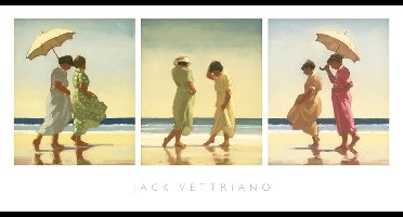 Kunstdruk Jack Vettriano - Summer Days Triptychon 70x36cm