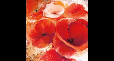 Kunstdruk Thomas Aeffner - Mohnspiel 98x98cm
