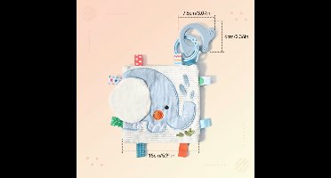 BabyBloom – Speels & Ontwikkelend – Sensorisch Babyspeelgoed Olifant - Baby Voelboekje | Educatief Speelgoed