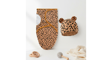 SnuggleBear – Zachte & Warme – Baby Wikkel Deken Luipaard | Educatief Speelgoed