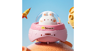 Push and Go UFO Toy – Motoriek & Speels – UFO Speelgoed Roze konijn | Educatief Speelgoed