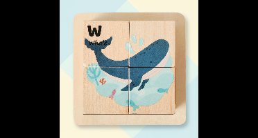 WoodMind – Creatief & Leerzaam – 6-in-1 Montessori Dieren Houten Puzzel Oceaandieren | Educatief Speelgoed
