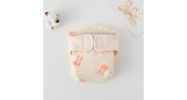 ComfyCotton – Waterdicht & Veilig – Biokatoenen Oefenbroekjes Klein roze konijn / M (5.5-10kg) - 3-9 maanden | Educatief Speelgoed