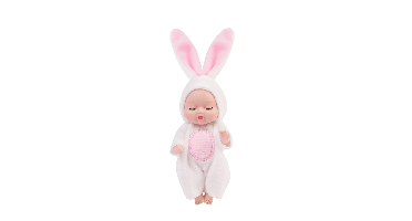 LittleDolly – Cute & Cozy – Baby Doll in a Cheerful Animal Costume Konijntje | Educatief Speelgoed