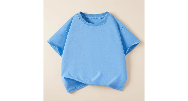 SimpleWear – Casual & Zacht – Relax Fit T-shirt met Ronde Hals Lichtblauw / 130 (7–8 jaar) | Educatief Speelgoed