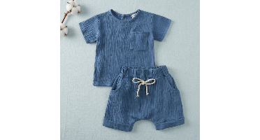 Baby Summer Outfit – Luchtig & Comfort – Kleding Set Blauw / 66 (3–6 maanden) | Educatief Speelgoed