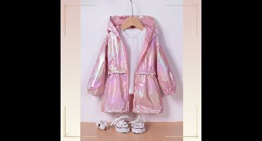 LumiBreeze – Glanzend & Licht – Kinder Regenjas met capuchon Roze / 110 (3–4 jaar) | Educatief Speelgoed