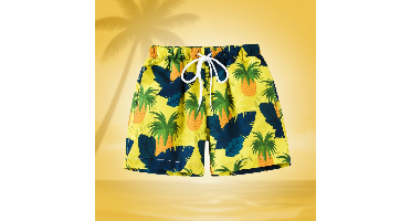 Beach Shorts – Lichtgewicht & speels – Tropisch Kinder Zwembroek Ananas Paradijs / 110 (4–5 jaar) | Educatief Speelgoed
