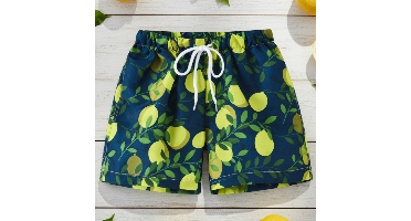 Beach Shorts – Lichtgewicht & speels – Tropisch Kinder Zwembroek Citroenboomgaard / 120 (5–6 jaar) | Educatief Speelgoed
