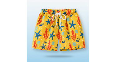 Beach Shorts – Lichtgewicht & speels – Tropisch Kinder Zwembroek Koraalrif / 130 (6–7 jaar) | Educatief Speelgoed
