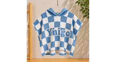 Personalized Hooded Towel – Zacht & Uniek – Gepersonaliseerde Kinder Badcape Pictonblauw / 60x80cm | Educatief Speelgoed