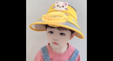 Mini Fashion™ - Houd Het Hoofd Koel - Ventilator Hoed Geel / 50-54cm (3-12 Jaar) | Educatief Speelgoed