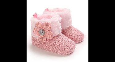 Mini Fashion™ - Altijd Warme Voeten - Kinder Winterschoenen Roze - Bloem / 16 (0-6 maanden) | Educatief Speelgoed