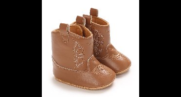 Mini Fashion™ - Stoere Look - Meiden Cowboy Laarzen Bruin / 18 (6-12 maanden) | Educatief Speelgoed