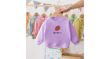 Mini Fashion™ - Aardbei Sweater Aardbei - Paars / 120 (5 jaar) | Educatief Speelgoed