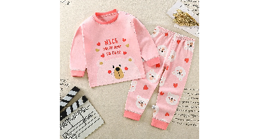 SleepBuddy – Zacht & Comfortabel – Kinder Pyjamaset met Lange Mouwen Roze IJsbeer / 130 (4–5 jaar) | Educatief Speelgoed