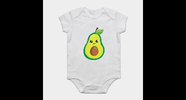 Mini Fashion™ - Matchen Met De Familie - Avocado T-shirt Wit Romper / Baby - (18 maanden) | Educatief Speelgoed