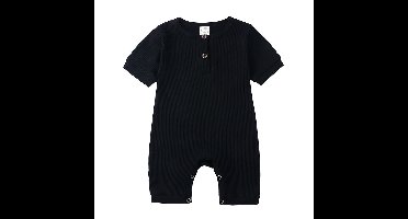 Mini Fashion™ - Luchtig & Ademend - Baby Romper Zwart / 90 (12-18 maanden) | Educatief Speelgoed