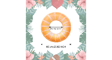 SunSplash – Tropisch & Comfortabel – Tropische Fruit Zwemring Oranje / 60cm | Educatief Speelgoed