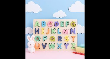 AlphaBlocks – Houten & Educatief – 3D-letterpuzzel Hoofdletters (Pastel) | Educatief Speelgoed