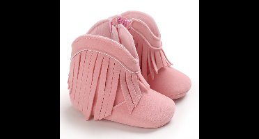 Mini Fashion™ - Stoere Look - Meiden Cowboy Laarzen Roze - Touwtjes / 18 (6-12 maanden) | Educatief Speelgoed